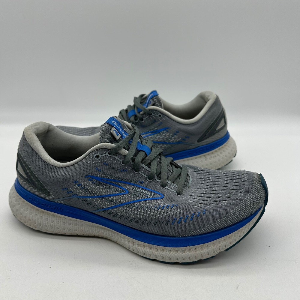 Brooks 1103561D095 Mens 9.5 Grey Blue Glycerin 19 Running Shoes DNA LOFT Cushion